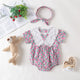 Baby Girl Floral Print Pattern Lace Collar Patchwork Baby Onesies Short Sleeve, MyKids-USA®, Baby & Toddler Outerwear, MyKids-USA - Size/Age - 66 (3-6M) - Color - Purple -  -  - JM2203311423