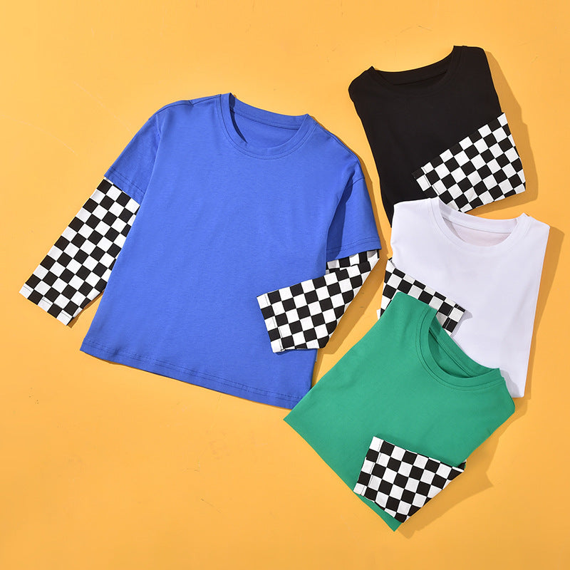 Baby Boy And Girl Plaid Pattern Fake 1 Pieces Sleeve Design Shirt, MyKids-USA®, Baby & Toddler Outfits, MyKids-USA -  -  -  -  -  -  - 
