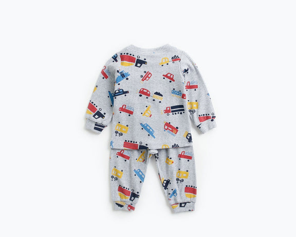 Baby 2pcs Cartoon Graphic Soft Cotton Shirt Combo Pants Sets Tracksuit, MyKids-USA®, Baby & Toddler Outfits, MyKids-USA - Size/Age - 66 (3-6M) - Color - Grey -  -  - JM2206142028