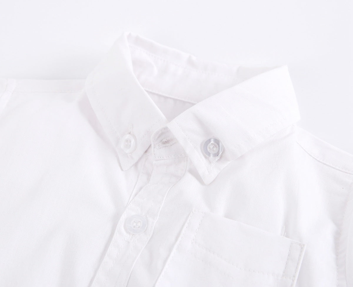 Baby Boy Solid Color Buttoned Shirt With Pockets Short Sleeve Onesies Online In Summer, MyKids-USA®, Baby One-Pieces, MyKids-USA -  -  -  -  -  -  - 