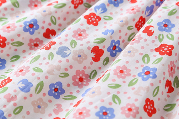 Baby Girls Floral Print Pattern With Bow Tie Design Round Collar Sleeveless Princess Newborn Onesies Dress, MyKids-USA®, Baby & Toddler Outerwear, MyKids-USA -  -  -  -  -  -  - 