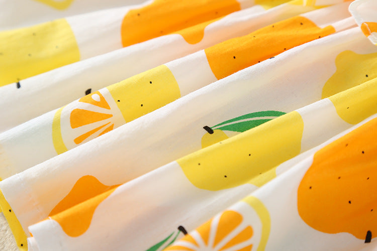 Baby Girl Lemon Fruit Print Sleeveless Dress Combo Short Pants In Sets, MyKids-USA®, Baby & Toddler Outerwear, MyKids-USA -  -  -  -  -  -  - 