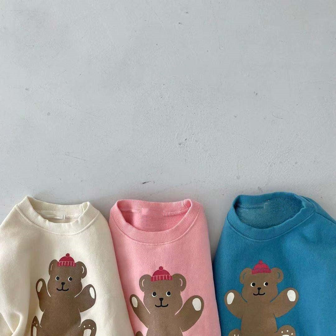 Baby  Cartoon Bear Graphic Long Sleeves Cotton Casual Hoodies, MyKids-USA®, Baby & Toddler Outerwear, MyKids-USA -  -  -  -  -  -  - 