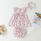 Baby Girls Floral Print Pattern With Bow Tie Design Round Collar Sleeveless Princess Newborn Onesies Dress, MyKids-USA®, Baby & Toddler Outerwear, MyKids-USA - Size/Age - 66 (3-6M) - Color - Pink -  -  - JM2203311332