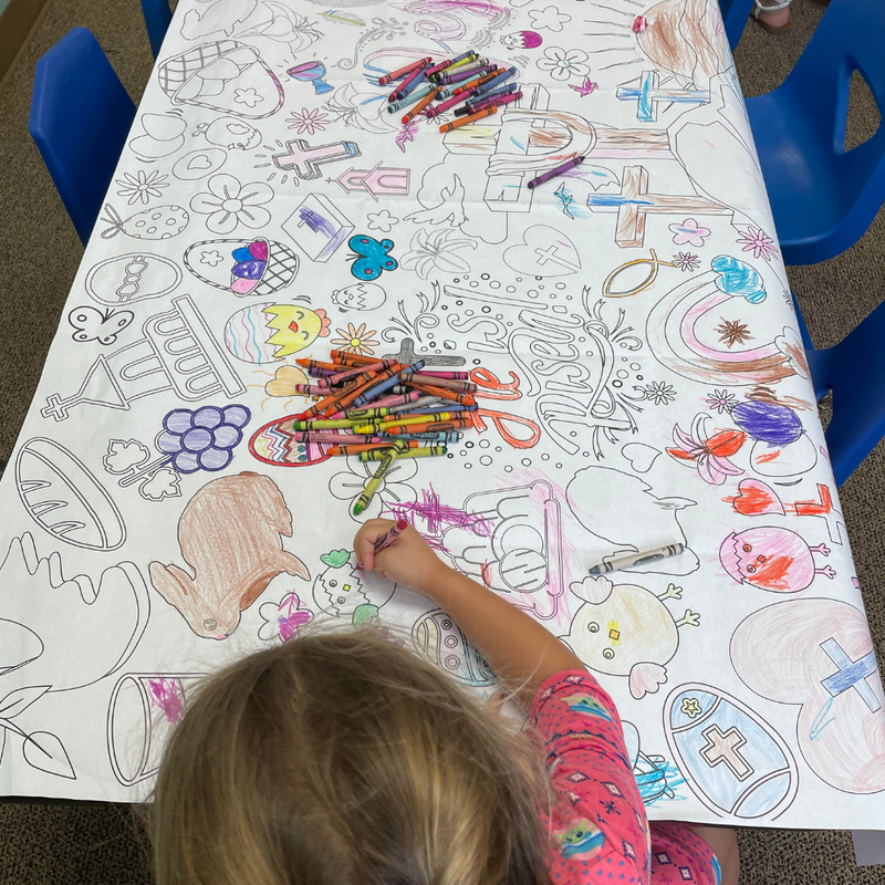 Religious Easter Coloring Tablecloth