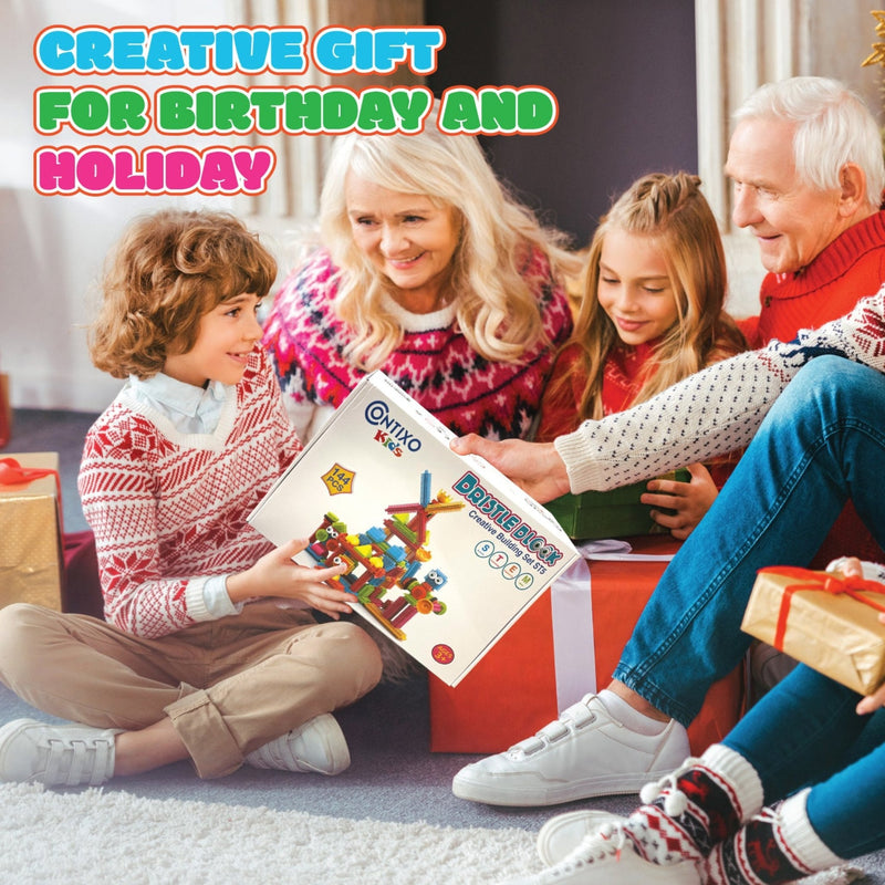 Contixo ST5 Bristle Shape 3D STEM Building Tiles (144 Pieces)