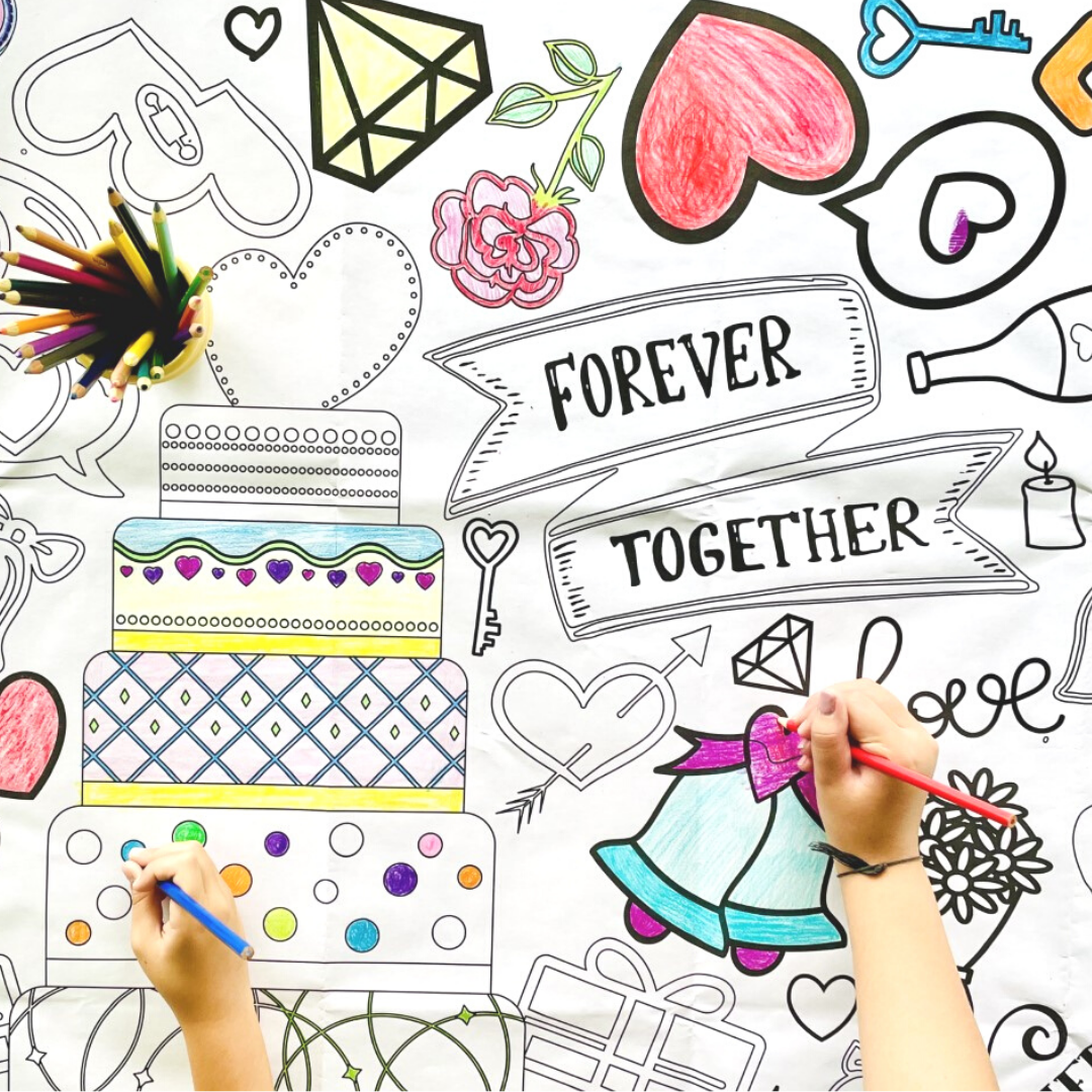 Wedding Coloring Tablecloth – Jumbo Activity Table Cover